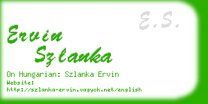 ervin szlanka business card